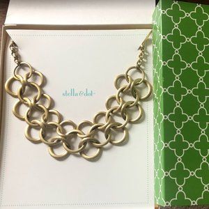 Stella & Dot Gold Tone Double link Link Necklace